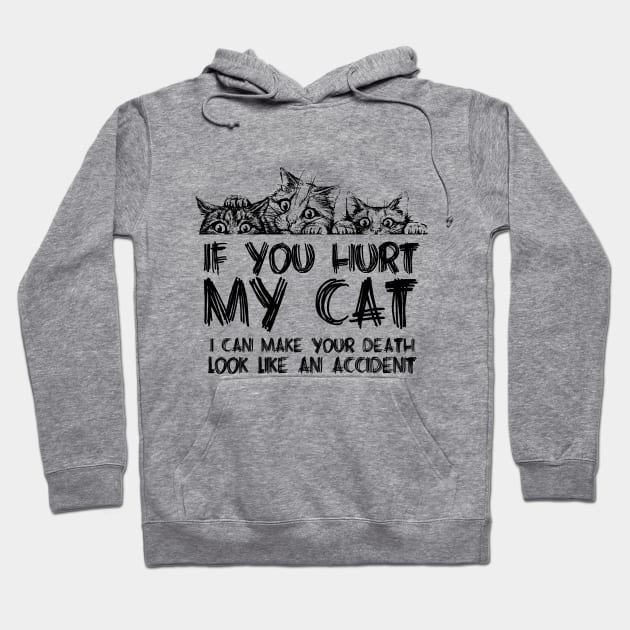 If you hurt my cat I can make your death look like an accident Hoodie by JP